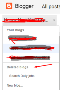 permanently delete blog