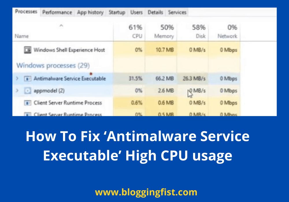 How To Fix ‘Antimalware Service Executable’ High CPU usage