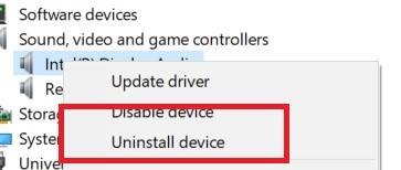 uninstall the device